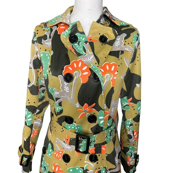 Belted Floral Trench coat Size:2 - Picture 4 of 8